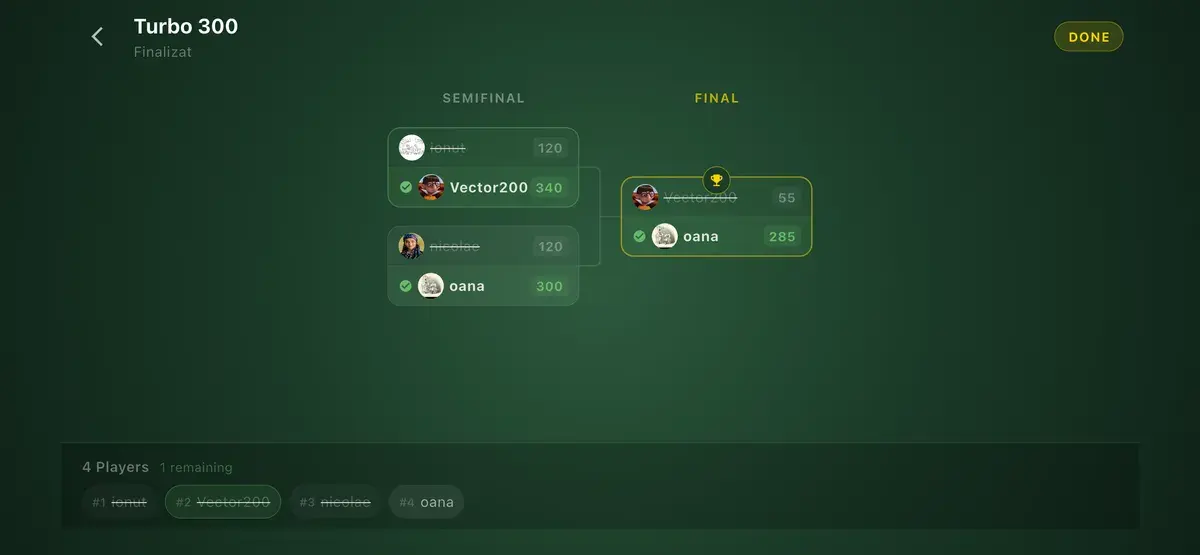 Participă la turnee rapide cu eliminare